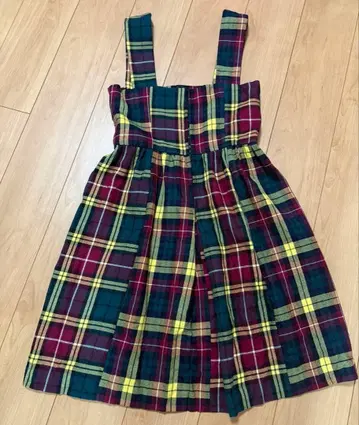 제인 마플 타탄 체크 오버롤 스커트