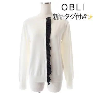 OBLI 새상품 프릴 가디건