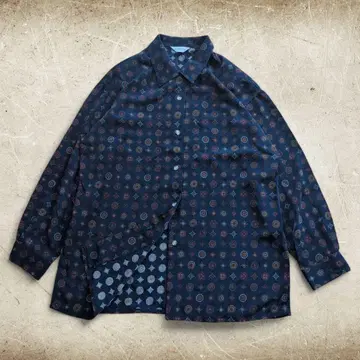 빈티지 레트로 앤티크 구제 의류 올 패턴 여성용 긴팔 셔츠