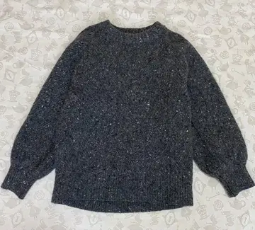 이에나 헤링본 네프 니트 스웨터 그레이