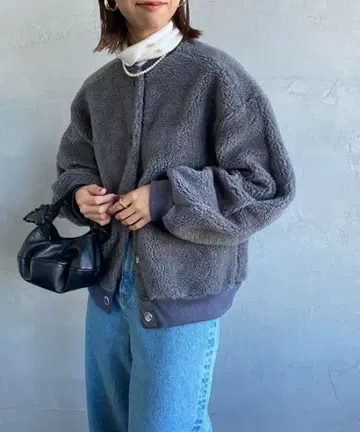 THE SHINZONE 보아 플리스 케이프린 블루종