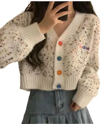 [ 미사용 새상품 ] me Jane 가디건 멀티 컬러