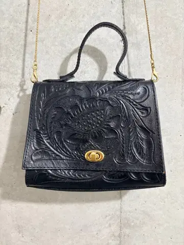 그레이스 콘티넨탈 가죽 핸드백 파티백 블랙