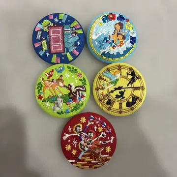 디즈니 자수 캔뱃지 5종