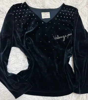 스톤 벨로아 상의 y2k 그런지 다크코어 헤이세이 갸루 블랙 반짝이