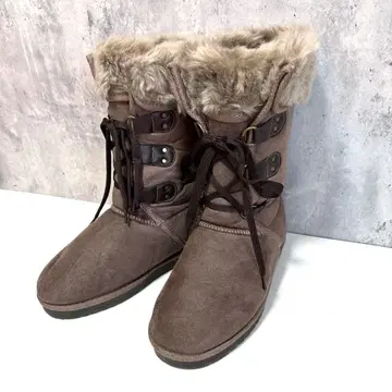 새상품급 레이스업 미들 기장 어그 부츠 브라운 S사이즈 내 보아 기모