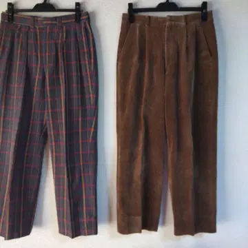 체크 무늬와 코듀로이 팬츠 2세트