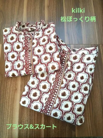 kilki 솔방울 패턴 코듀로이 블라우스 & 스커트