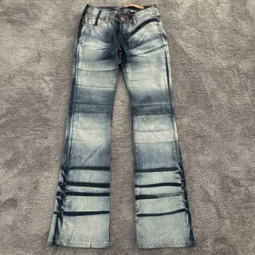 00s archive y2k 헤이세이 로우웨스트 플레어 데님 팬츠 블리치