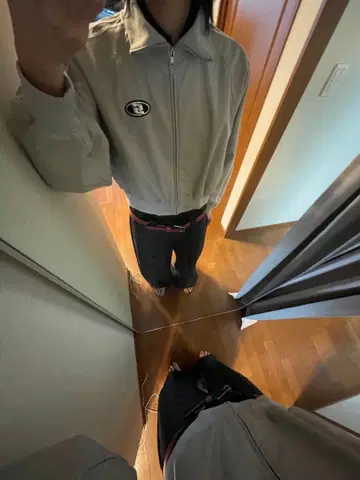 단장 그레이 집업 나일론 자켓 우먼