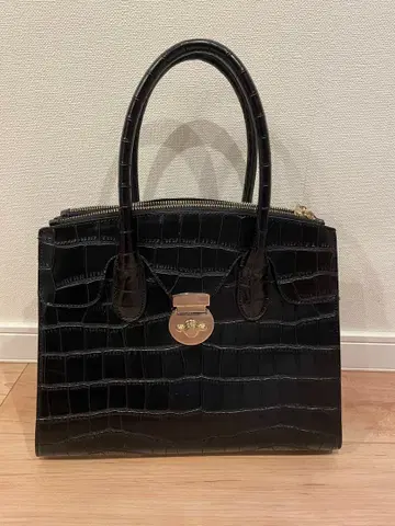 블랙 크로커다일풍 토트백