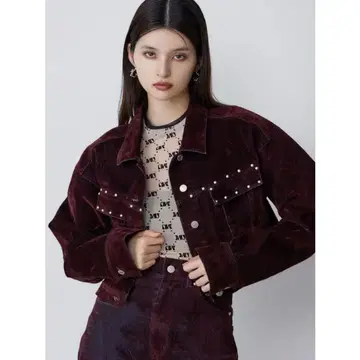 MURUA 플로키 데님 자켓 보르도