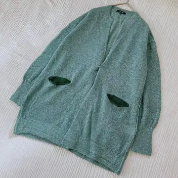 파드칼레 pas de calais 알파카 혼방 가디건 민트 그린