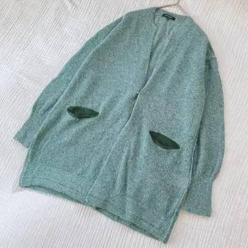 파드칼레 pas de calais 알파카 혼방 가디건 민트 그린