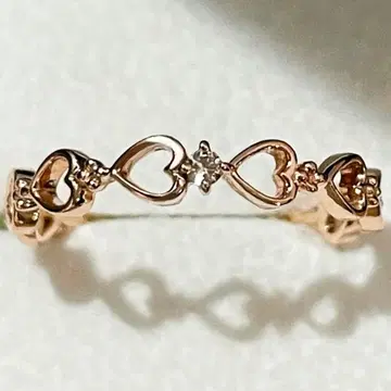 K10 다이아몬드 하트 반지