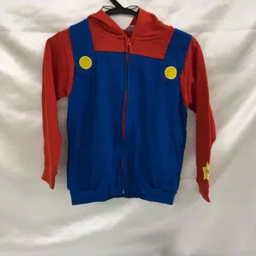 마리오 후드티 레드 x 블루 키즈 130 사이즈 USJ 한정판
