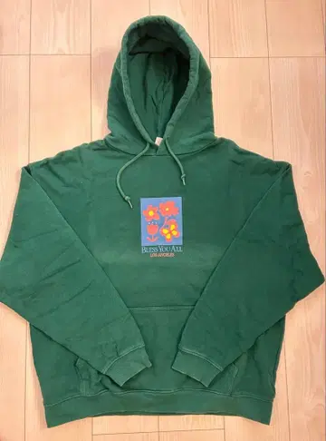 Bless You All 그린 플라워 후드티