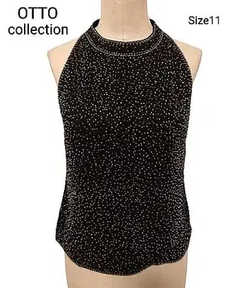 OTTO 슬리브리스 비즈 자수 셔츠 드레스 상의