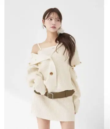 Darich 로우웨스트 디자인 니트 원피스 아이보리 새상품