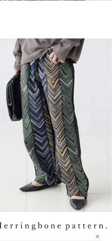 antiqua 헤링본 무늬 팬츠 자카드