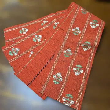 사라사 보더 반폭 오비 Z9 불꽃축제 유카타 기모노 자수 사촌 오비