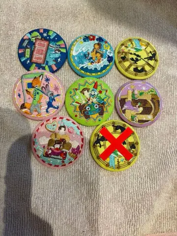 캐릭터 자수 핀 배지 7개 세트