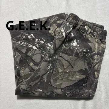 리얼트리 패턴 배기 팬츠 / 카모플라쥬 와이드 팬츠