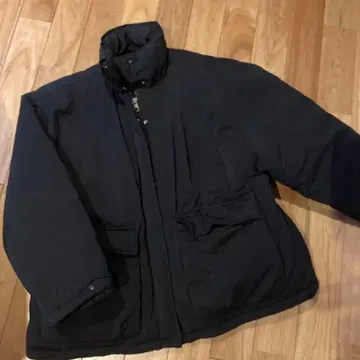 블랙 패딩 자켓 스탠드 카라 볼륨