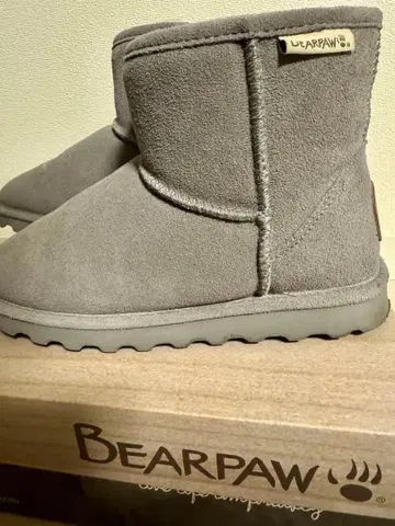 BEARPAW 그레이 포그 약 24cm US7 미니 어그 부츠