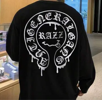 블랙 L 사이즈 긴팔 티셔츠