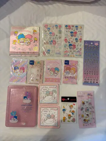 리틀트윈스타 스티커 세트와 트레이