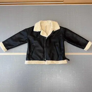 ABAHOUSE 블랙 페이크 무스탕 가죽 자켓 48