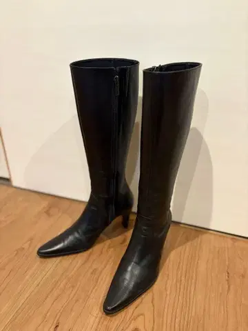 Bridget Birkin 블랙 롱 부츠 사이드 지퍼