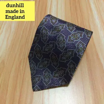 dunhill 보라색 무늬 넥타이 영국제