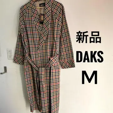 새상품 DAKS 남성용 가운 하우스 체크 M 총 안감 부착