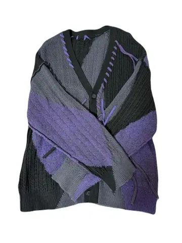 HARE 스티치 절개 니트 가디건