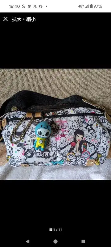 tokidoki 캐릭터 패턴 숄더백