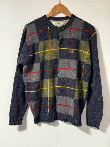 crocodile 체크 무늬 니트 스웨터