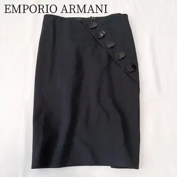 [ 엠포리오 아르마니 ] 무릎 기장 스커트 블랙 포멀 타이틀 무지 고급