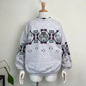 90s USA제 ART UNLIMITED 늑대 애니멀 맨투맨