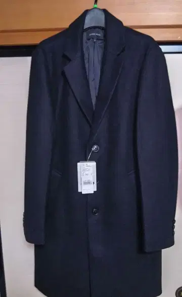 GLOBAL WORK 다크 네이비 체스터 코트 S