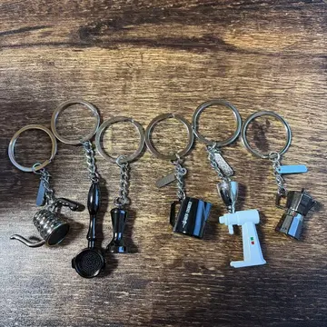 미니어처 커피 용품 키링 6개 세트