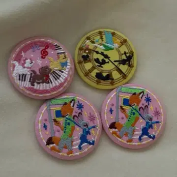 디즈니 자수 캔뱃지 주토피아, 아리스토캣, 피터팬