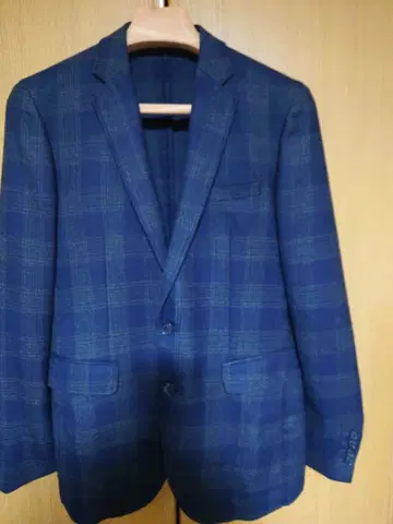 Harriss 네이비 체크 무늬 테일러드 자켓 42