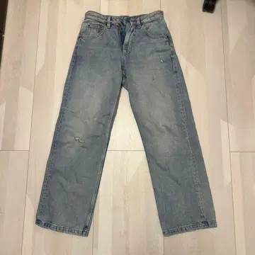 ZARA 라이트 블루 스트레이트 와이드 청바지