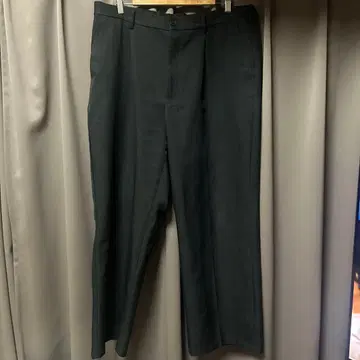 GU 블랙 남성용 와이드 팬츠 센터 프레스 포함 XXL