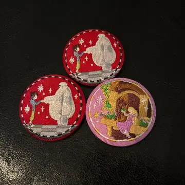 디즈니 자수 캔뱃지 3개 세트