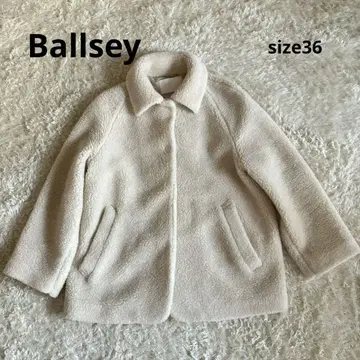 Ballsey 보아 코트 36 S 사이즈 크림색 베이지 보르지