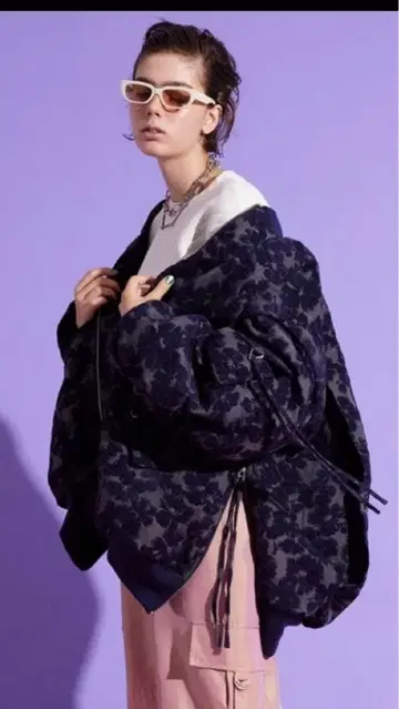 MAISON SPECIAL 플라워 자카드 MA-1 블루종