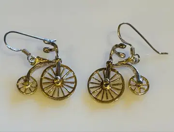 자전거 디자인 실버 귀걸이